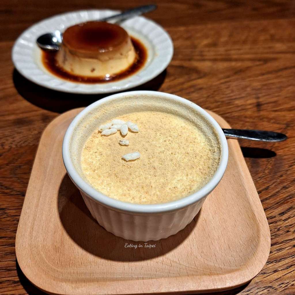 Cura pizza panna cotta with seasoned millet